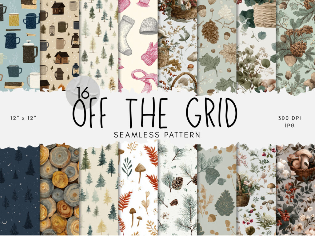 16 Off the Grid Seamless Patterns