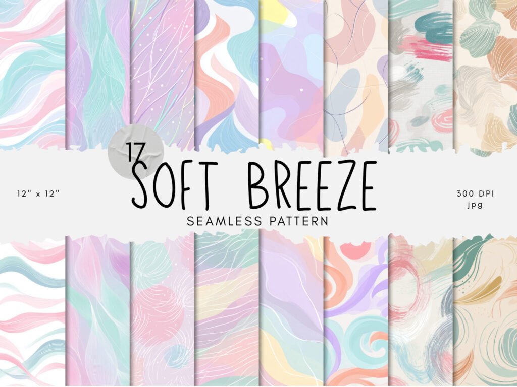 17 Soft Breeze Seamless Patterns
