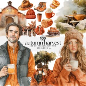 Watercolor Autumn Harvest ClipArt