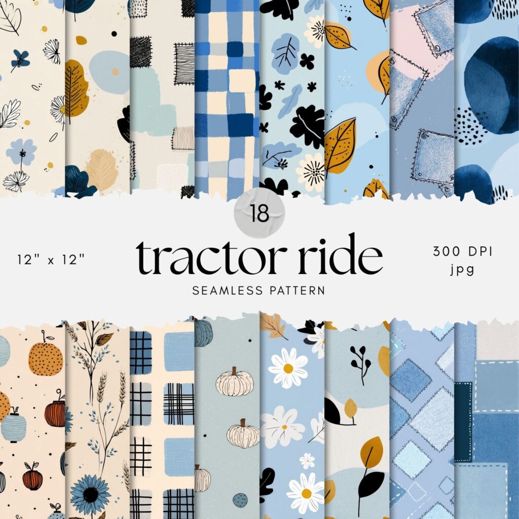 Tractor Seamless Patterns