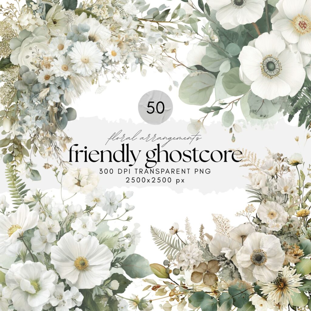 Watercolor Friendly Ghostcore Floral Arrangements
