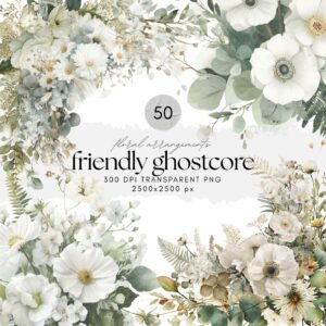 Watercolor Friendly Ghostcore Floral Arrangements