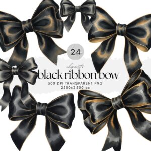 Black Ribbon Bow ClipArt