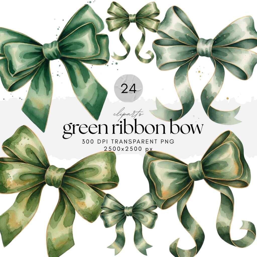 Green Ribbon Bow ClipArt