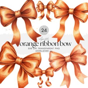 Orange Ribbon Bow ClipArt