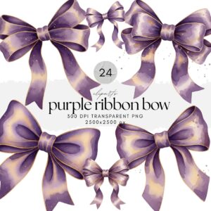 Purple Ribbon Bow ClipArt